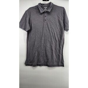 True Classic Men's Medium Gray Cotton Blend Short Sleeve Polo Shirt Tee NWOT